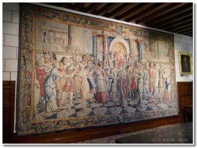 Tapisserie dans la bibliothèque.